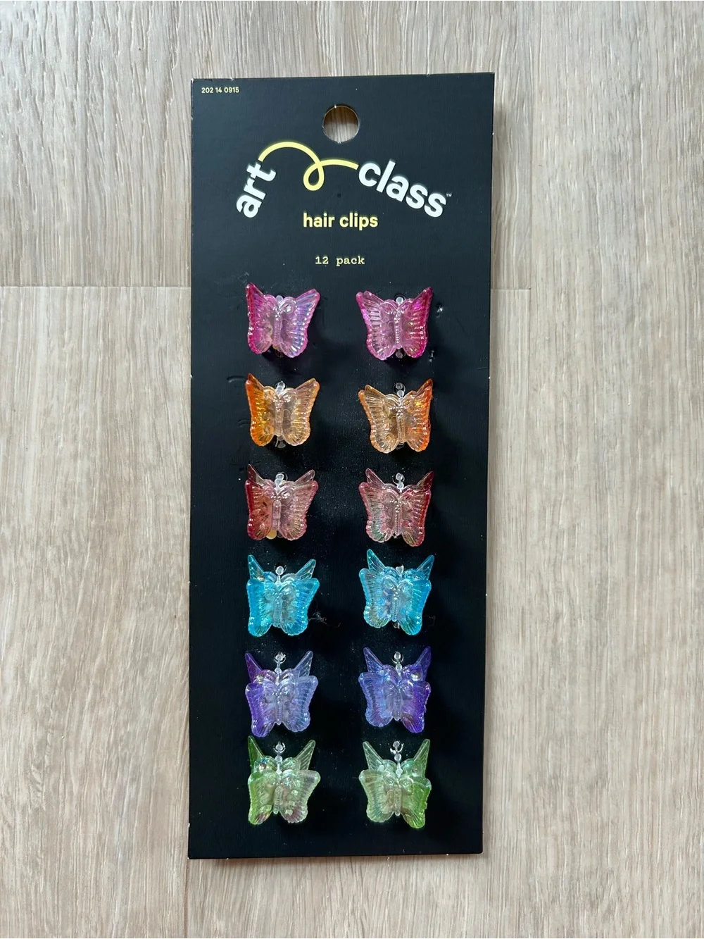 Set of 12 Pink Orange Blue Purple Green Iridescent Butterfly Hair Clips 🦋